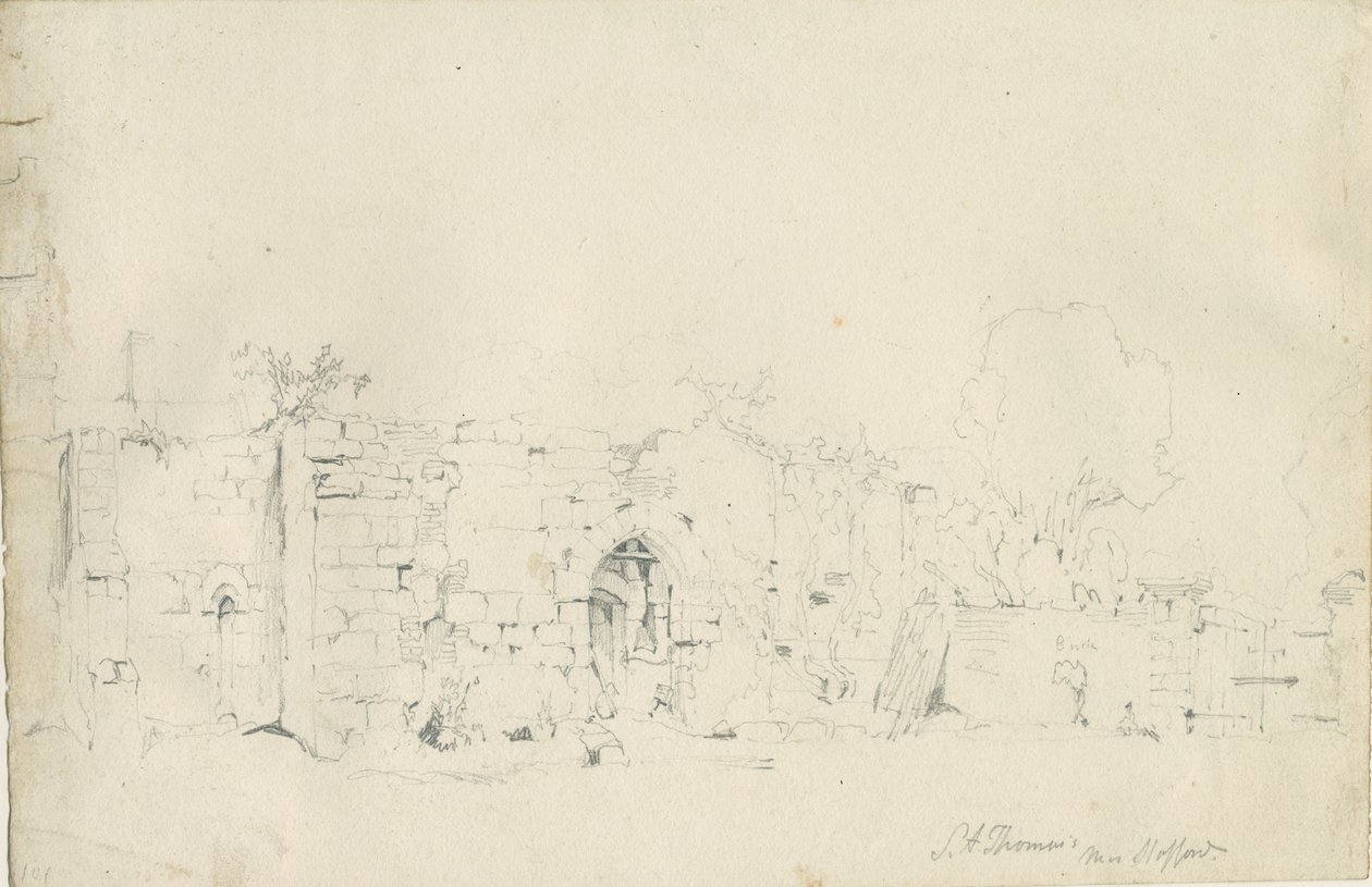 Stafford - St. Thomas &39;[Priory]: desenho a lápis, sd [1839] (desenho) de Thomas Peploe Wood