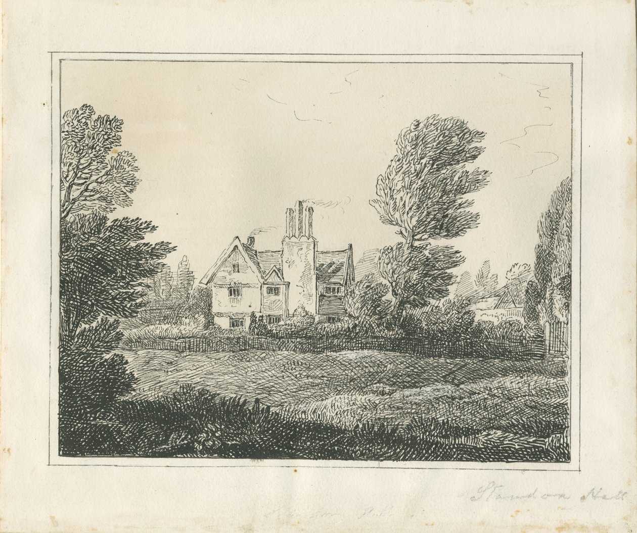 Standon Hall: desenho a caneta e tinta, sd [ Meados do séc. XIX] (desenho) de Thomas Peploe Wood