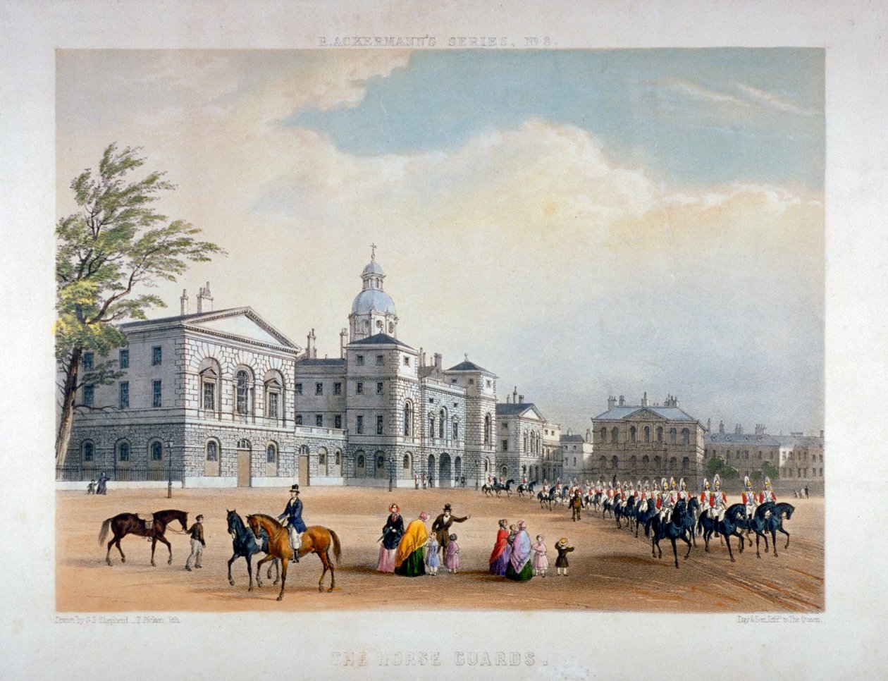 Horse Guards, Westminster, Londres, 1851 de Thomas Picken