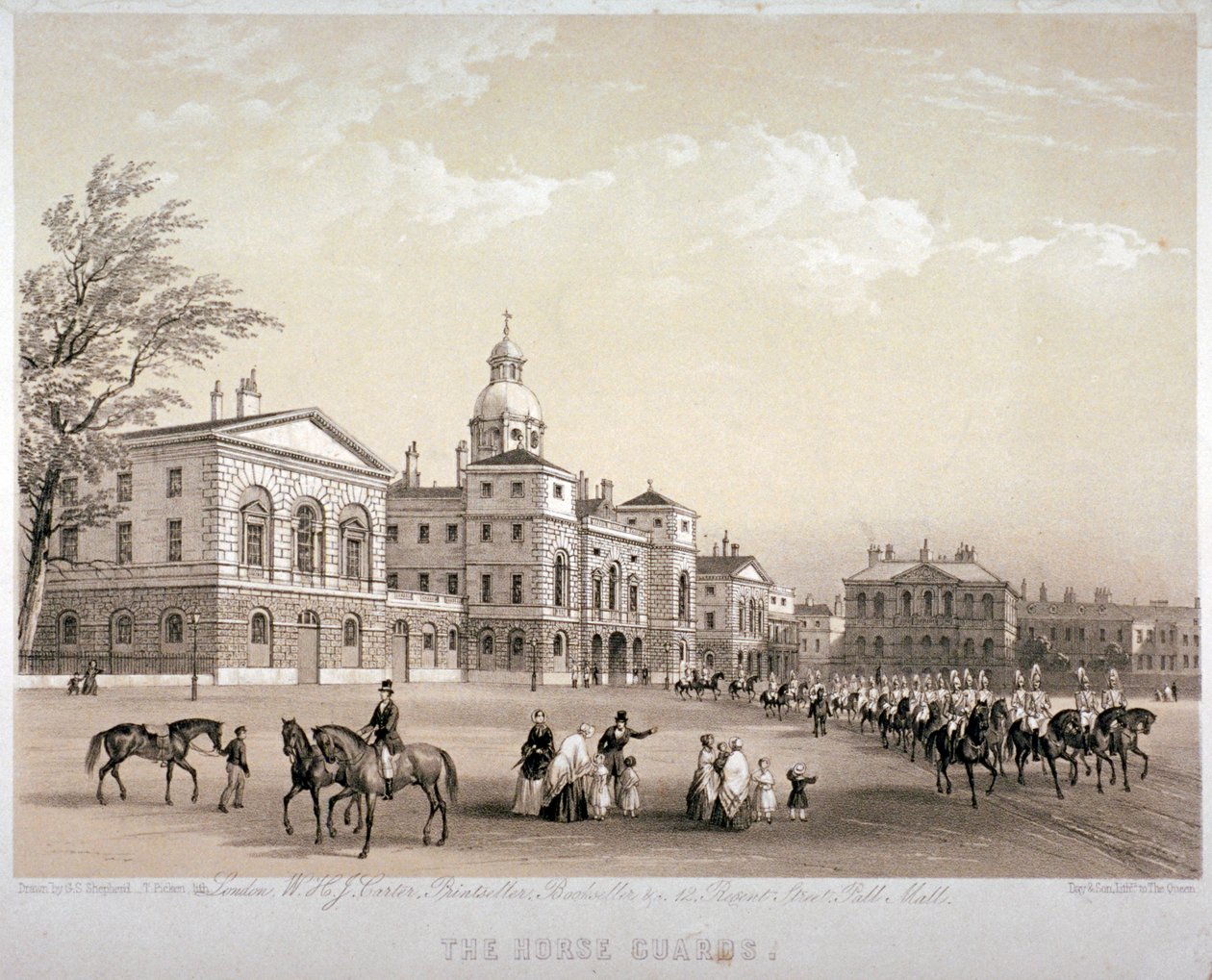 Horse Guards, Westminster, Londres, 1851 de Thomas Picken