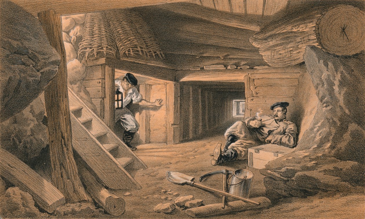 Mina no Bastião do Mat, 1856 de Thomas Picken