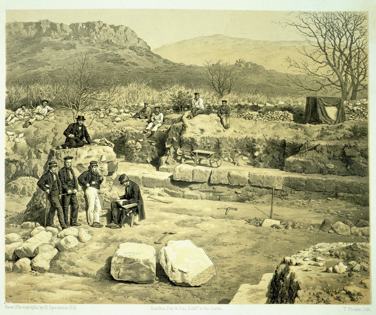 Vista do Templo de Marte, de &39;Uma História das Descobertas de Helicarnasso, Cnidus, und Branchidae&39;, de Charles Thomas Newton (1816-94), publicado em 1862 de Thomas Picken