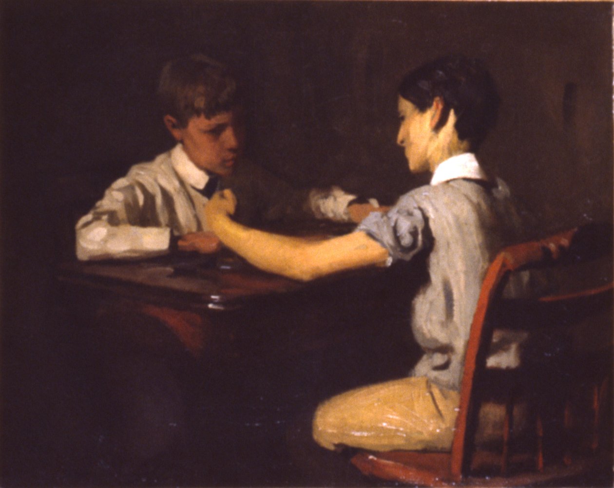 Jogadores de Damas, c. 1895. de Thomas Pollock Anshutz