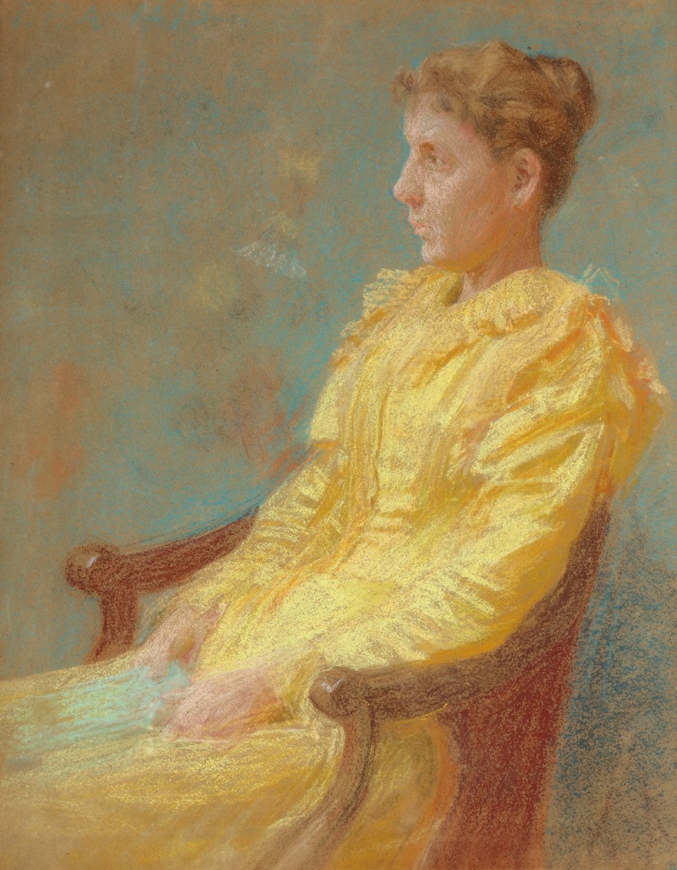 Retrato da Mulher do Artista 1893 (Pastel sobre papel) de Thomas Pollock Anshutz