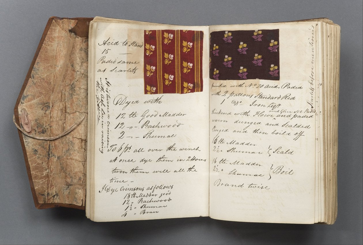 Livro de registro de tintureiro de Thomas Ratcliffe