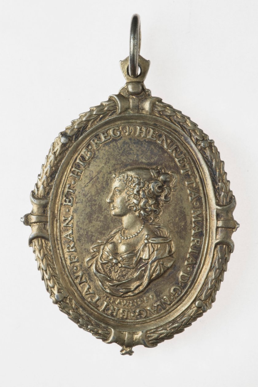 Crachá de Charles I e Henrietta Maria, c.1649 (dourado prateado) de Thomas Rawlins