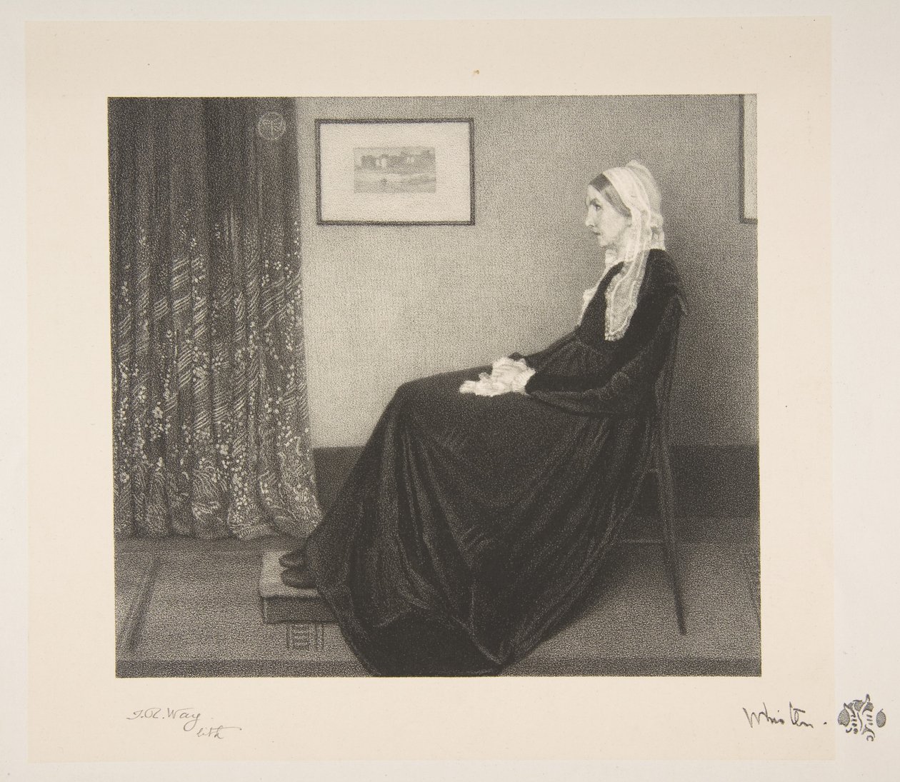 Arranjo em cinza e preto: Retrato da Mãe dos Artistas, 1892. de Thomas Robert Way