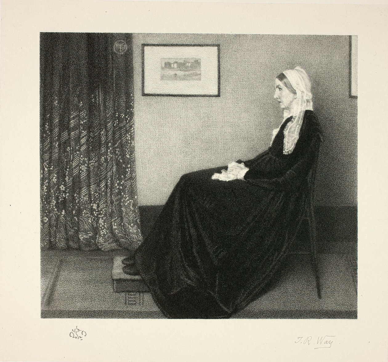Arranjo em cinzento e preto: Retrato da Mãe do Artista, depois de Whistler de Thomas Robert Way