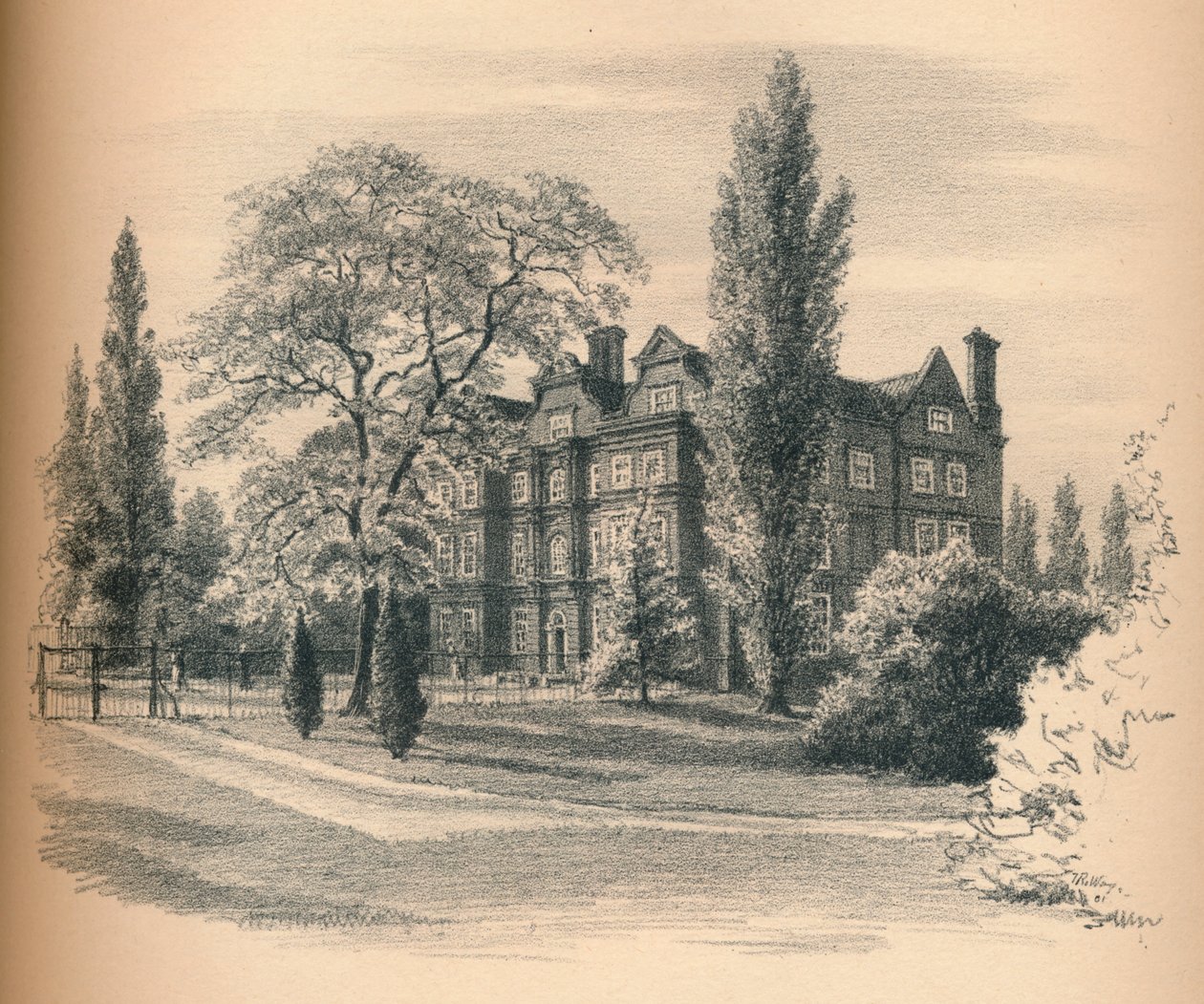 Exterior do Palácio de Kew, 1902 de Thomas Robert Way