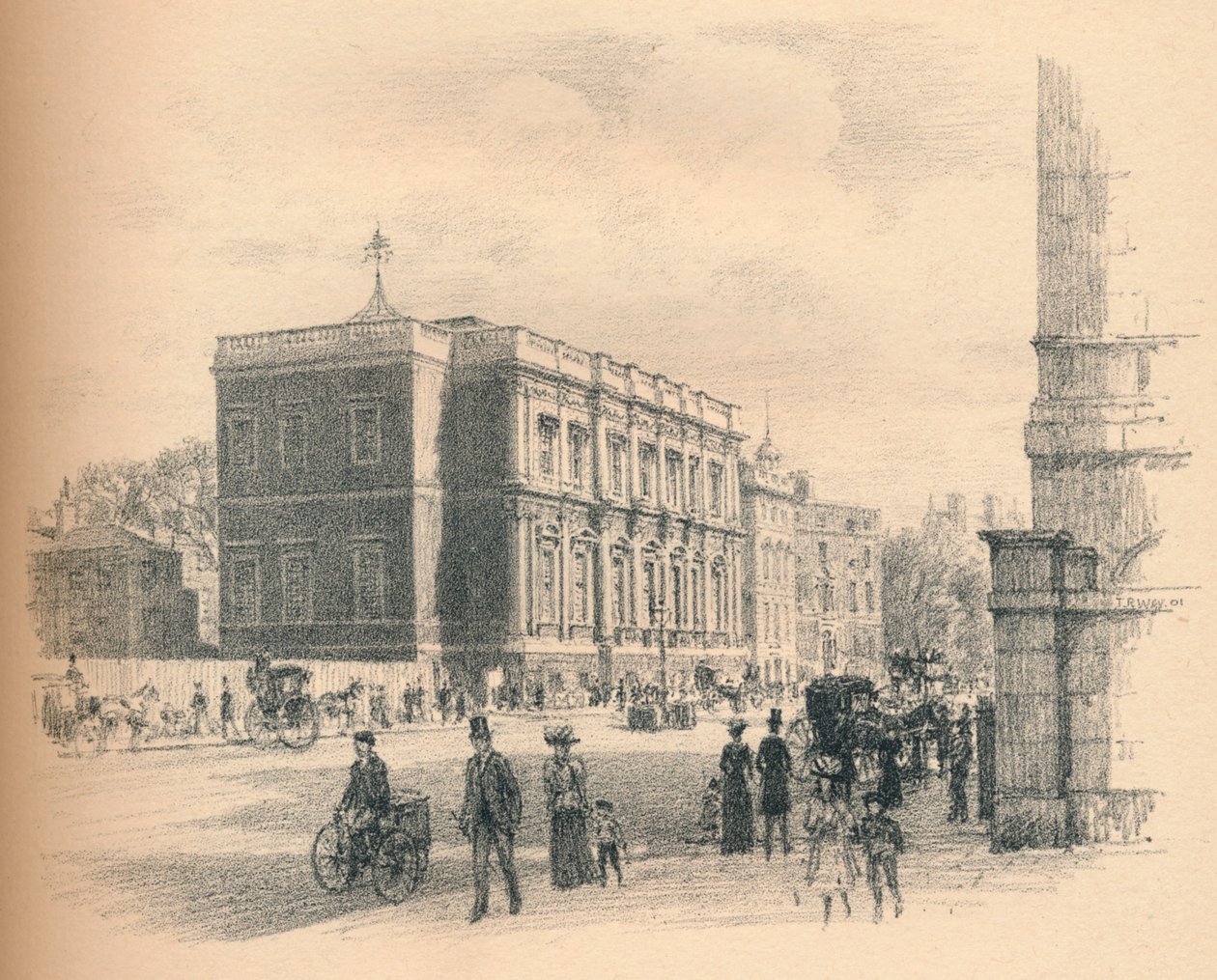 Exterior do salão de banquetes, Palácio Whitehall, 1902 de Thomas Robert Way