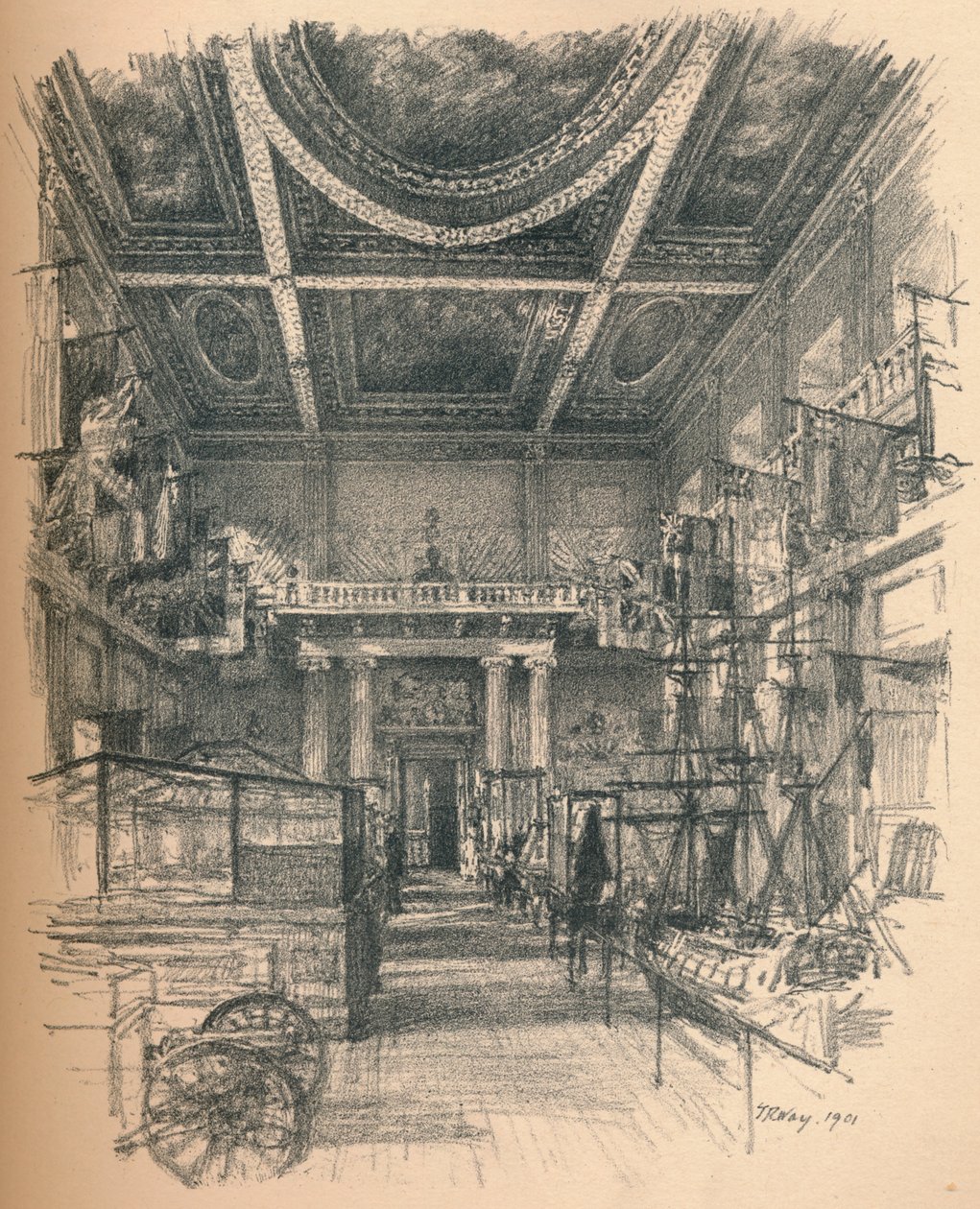 Interior da sala de banquetes, Palácio Whitehall, 1902 de Thomas Robert Way