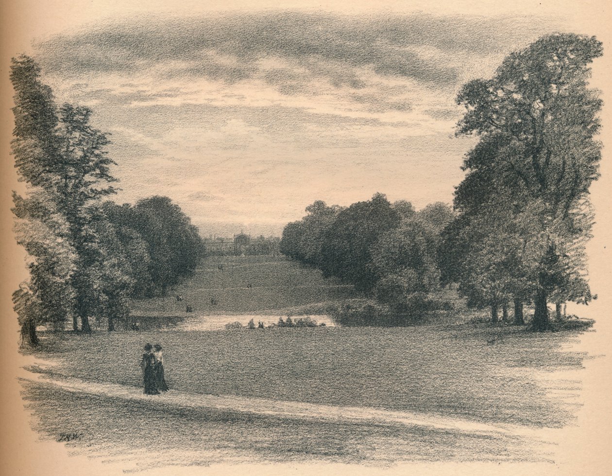 The Vista, Palácio de Kensington, 1902 de Thomas Robert Way