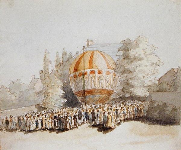 Sra. Sadler ascendendo de Pontefract (aguarela sobre papel) de Thomas Robinson
