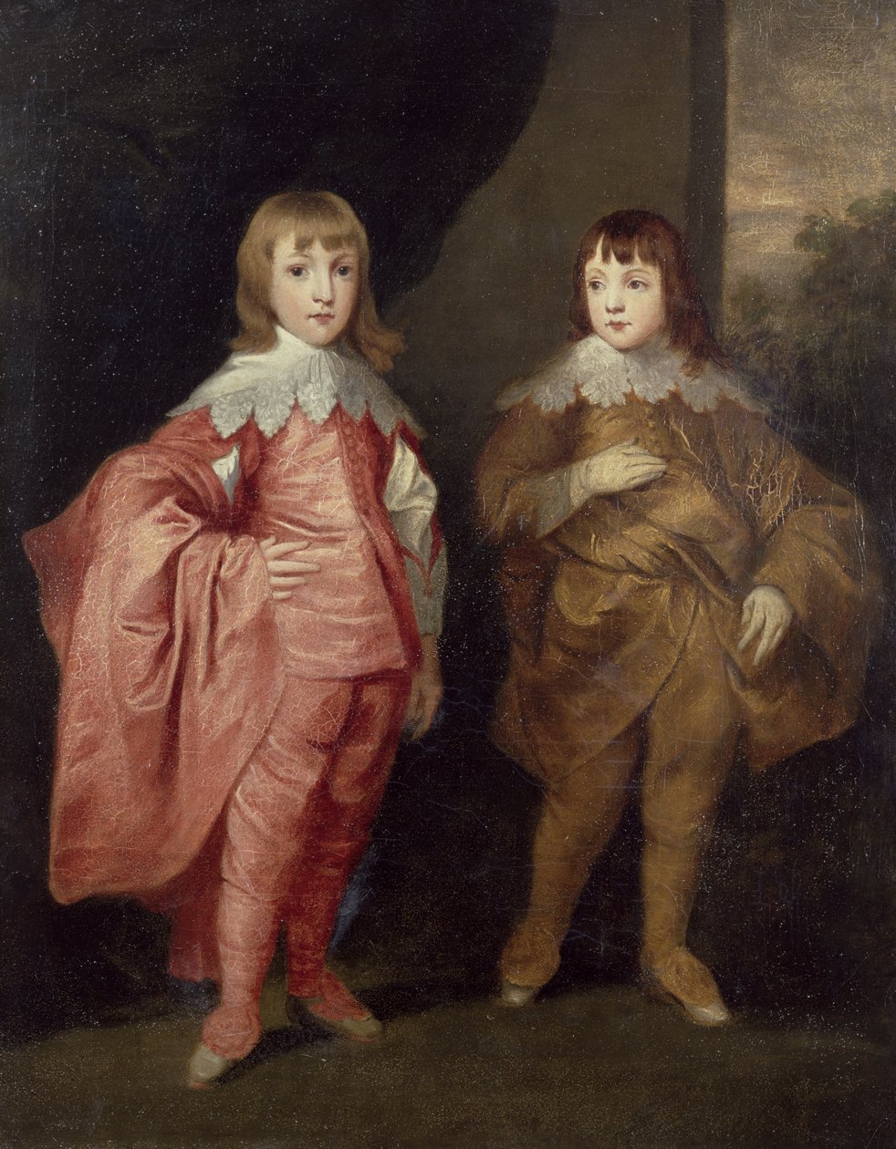 George Villiers, duque de Buckingham e seu irmão, lorde Francis Villiers, 1636, depois de Van Dyck de Thomas Robson