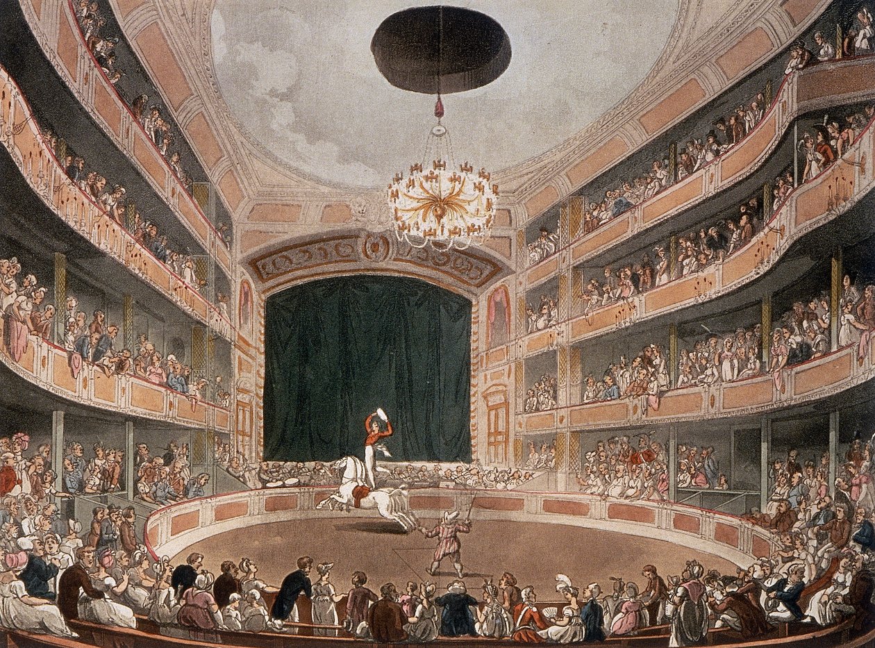 Royal Amphitheatre de Astley, Lambeth, Londres, antes de 1895 de Thomas Rowlandson, Augustus Charles Pugin