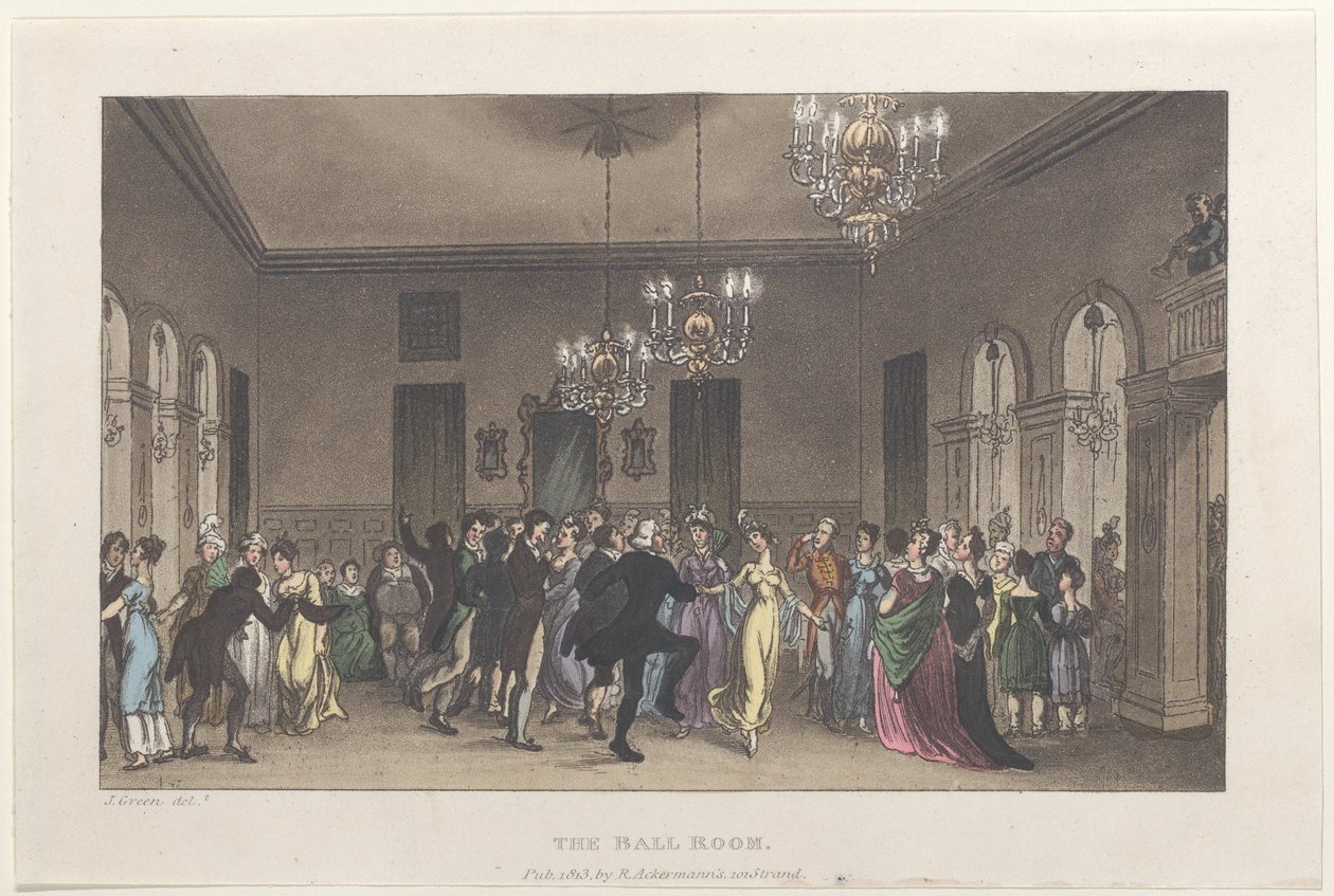 The Ball Room, de Poetical Sketches of Scarborough, 1813., 1813. Criadores: Thomas Rowlandson, Joseph Constantine Stadler, J. Bluck. de Thomas Rowlandson, Joseph Constantine Stadler, J. Bluck