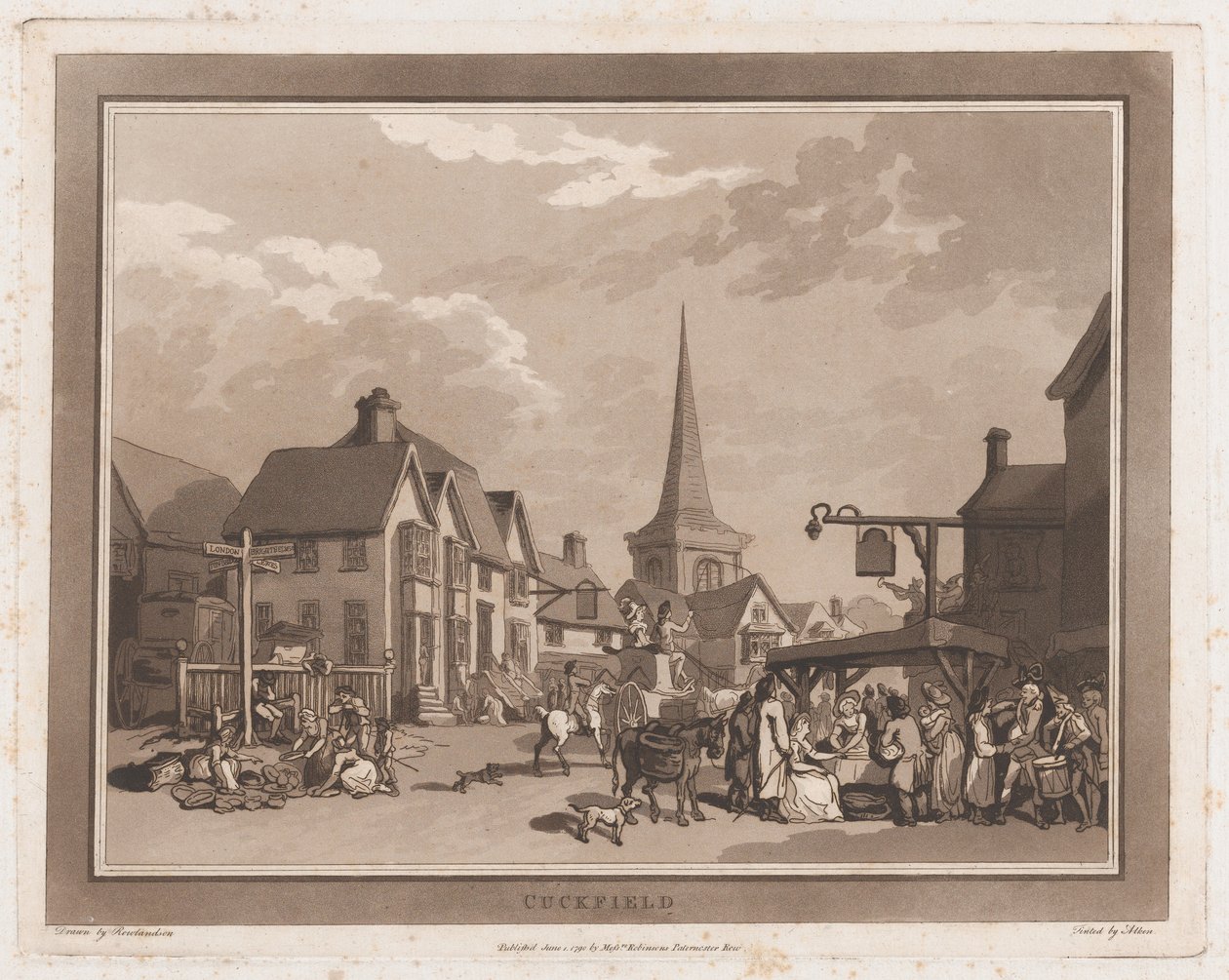Cuckfield An Excursion to Brighthelmstone, 1 de Junho de 1790, 1 de Junho de 1790. Criadores: Thomas Rowlandson, Samuel Alken. de Thomas Rowlandson, Samuel Alken