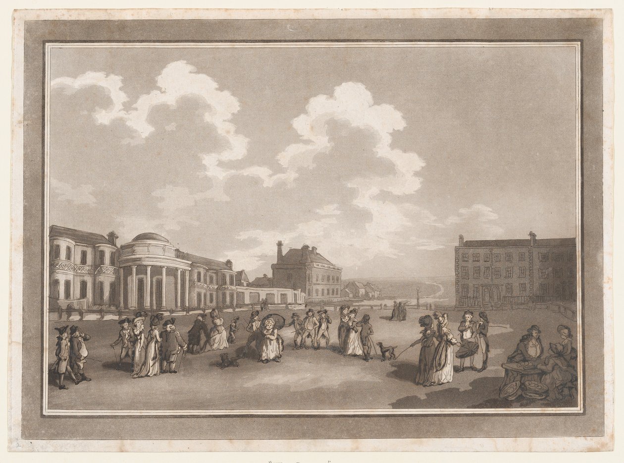 The Steine Uma excursão a Brighthelmstone, 1º de junho de 1790., 1º de junho de 1790. Criadores: Thomas Rowlandson, Samuel Alken. de Thomas Rowlandson, Samuel Alken