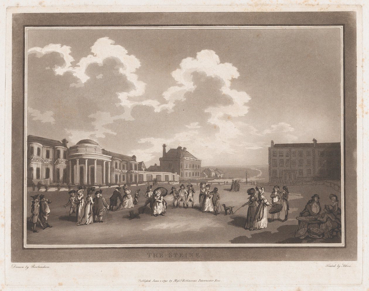 The Steine Uma excursão a Brighthelmstone, 1º de junho de 1790., 1º de junho de 1790. Criadores: Thomas Rowlandson, Samuel Alken. de Thomas Rowlandson, Samuel Alken