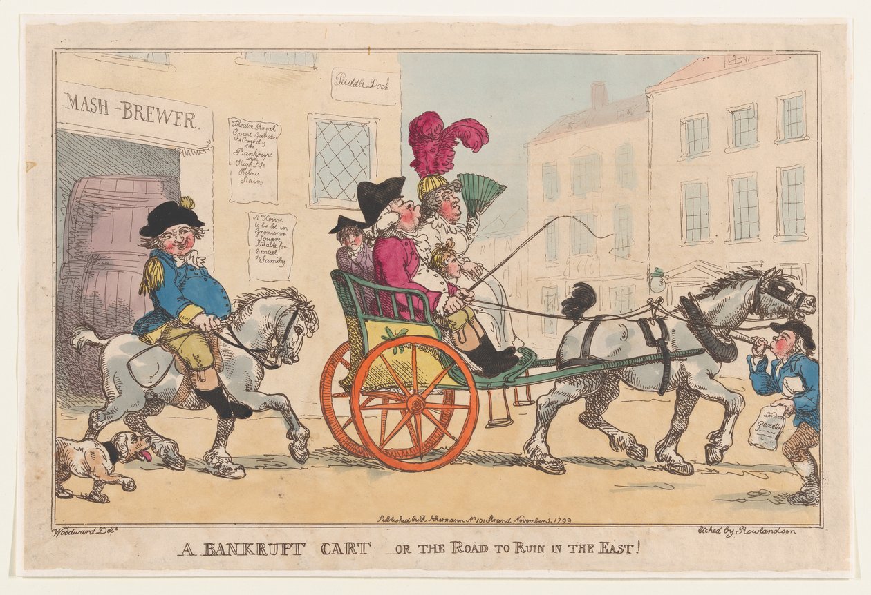 A Bankrupt Cart, ou The Road to Ruin in the East!, 5 de Novembro de 1799., 5 de Novembro de 1799. de Thomas Rowlandson