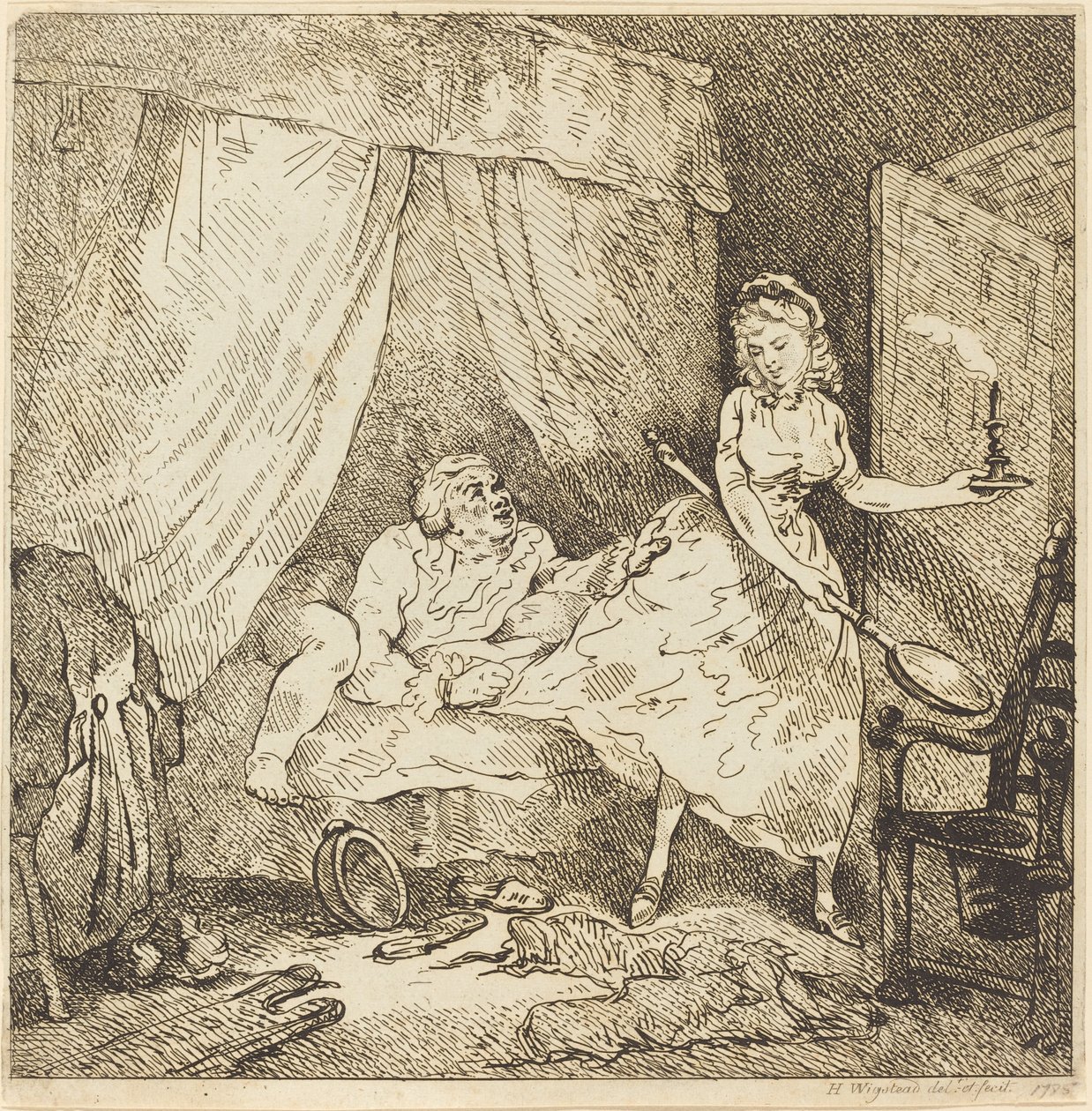 Um aquecedor de cama de Thomas Rowlandson