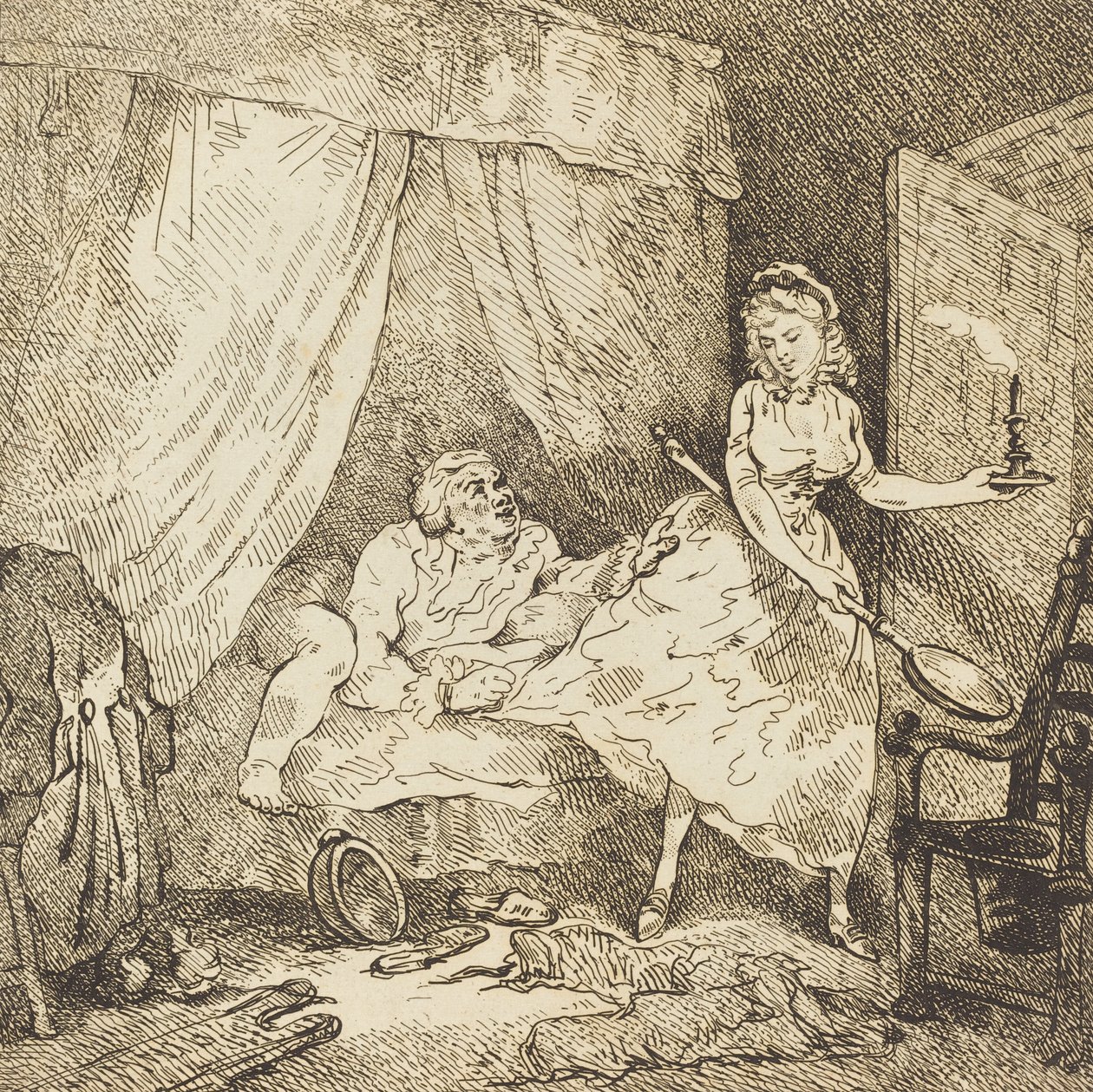 A Aquecedor de cama, c. 1785. de Thomas Rowlandson
