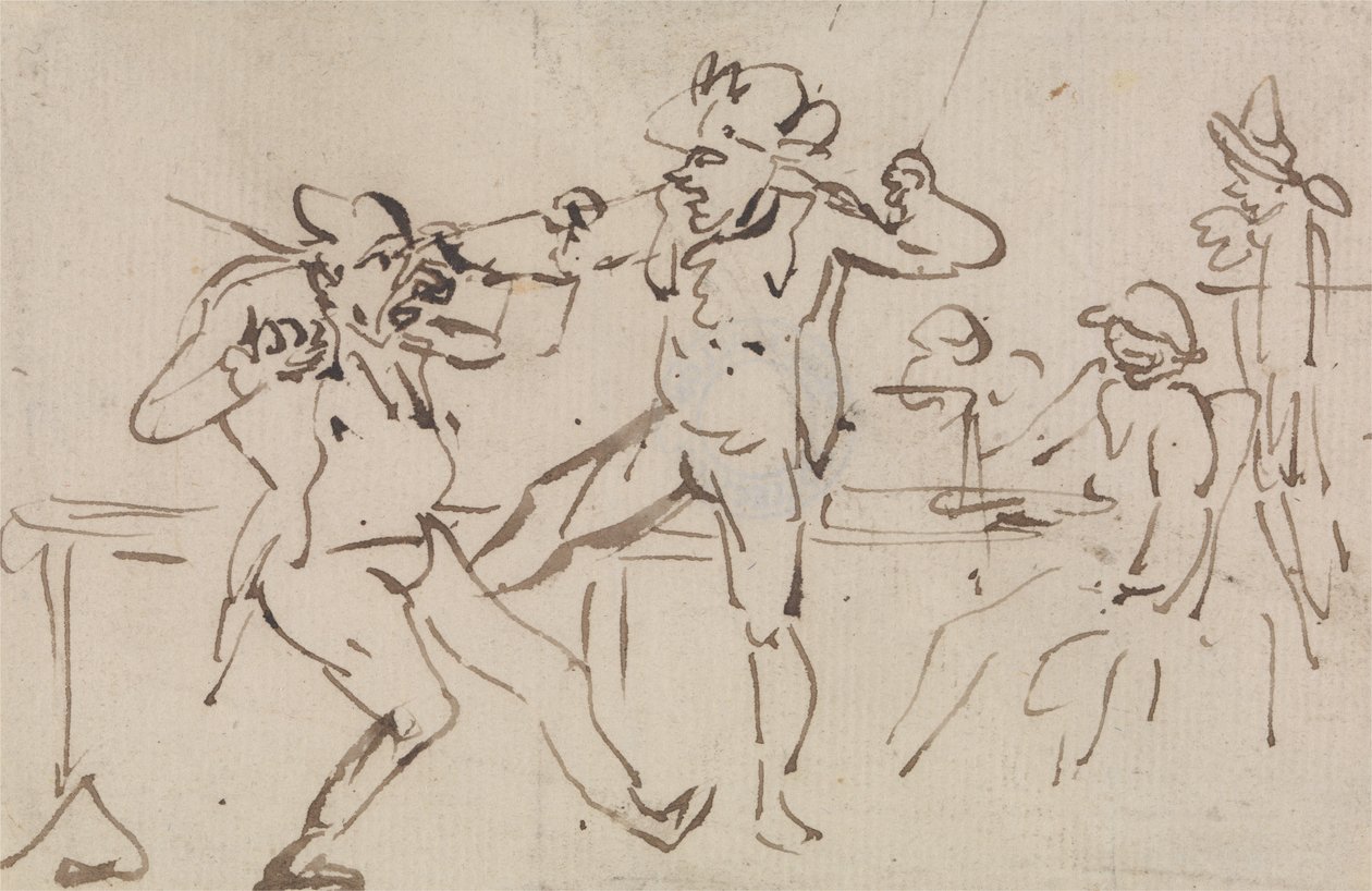 Detetada uma «perna preta» a distribuir cartas (um estudo) de Thomas Rowlandson