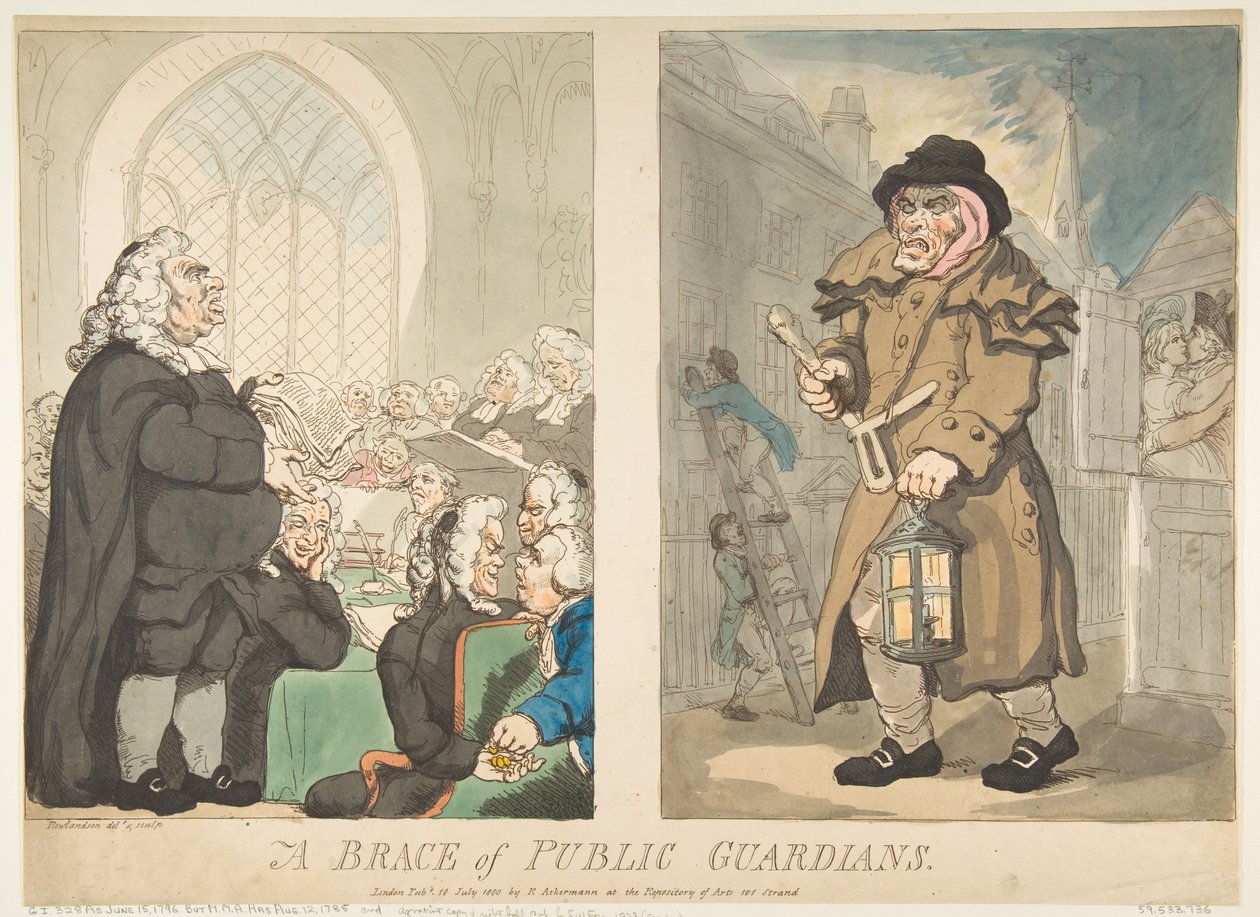 A Brace of Public Guardians, 10 de julho de 1800. de Thomas Rowlandson