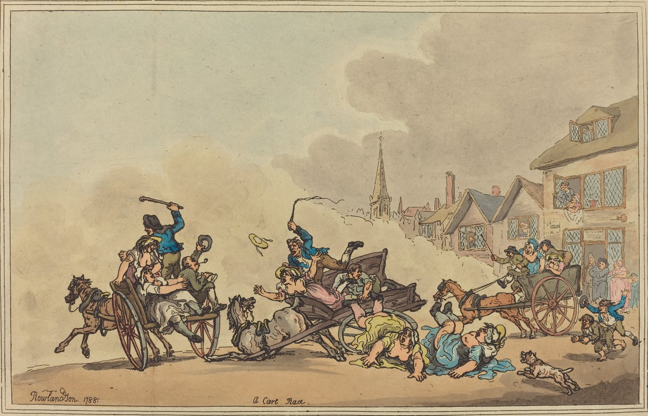Uma corrida de carroças, 1788. de Thomas Rowlandson