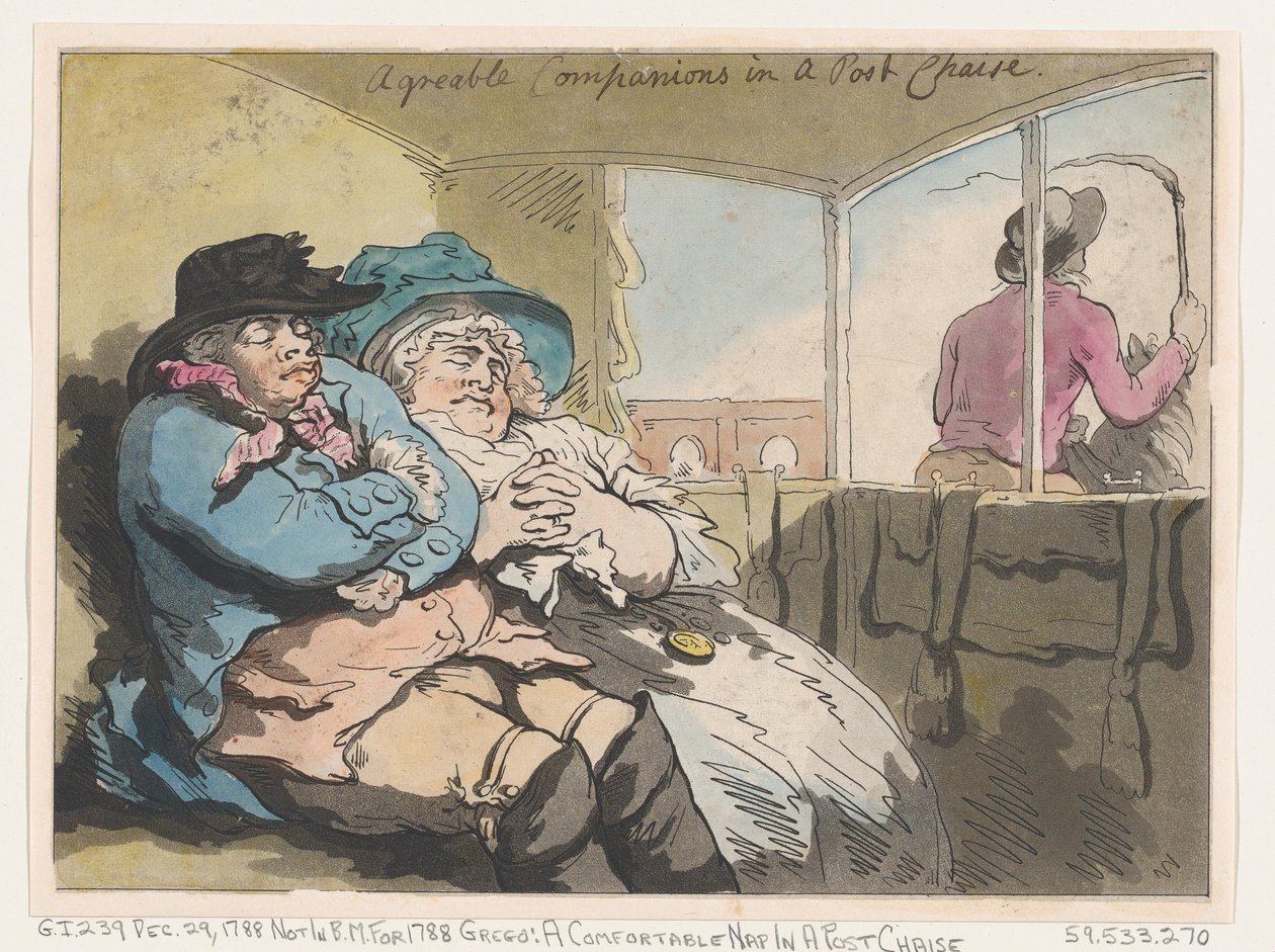 Uma soneca confortável em uma espreguiçadeira, 29 de dezembro de 1788., 29 de dezembro de 1788. de Thomas Rowlandson