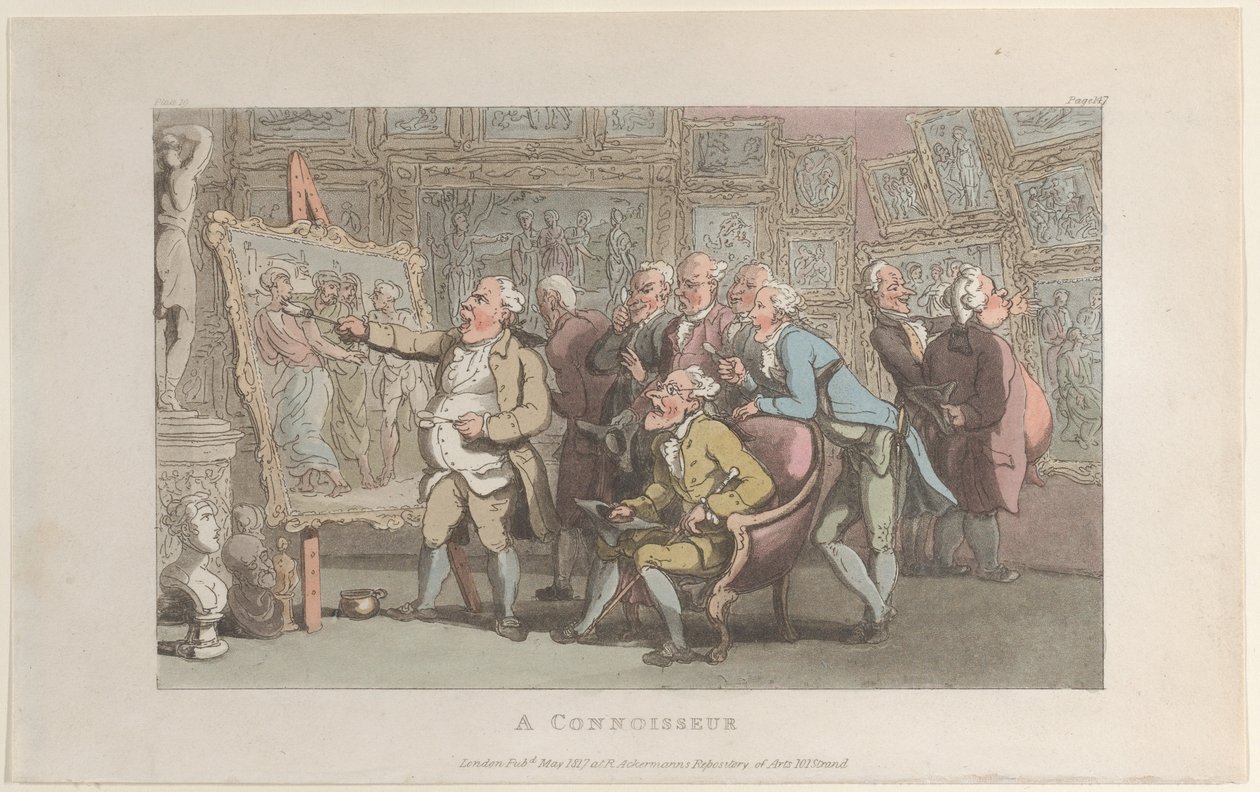 A Connoisseur, de The Vicar of Wakefield, maio de 1817., maio de 1817. de Thomas Rowlandson
