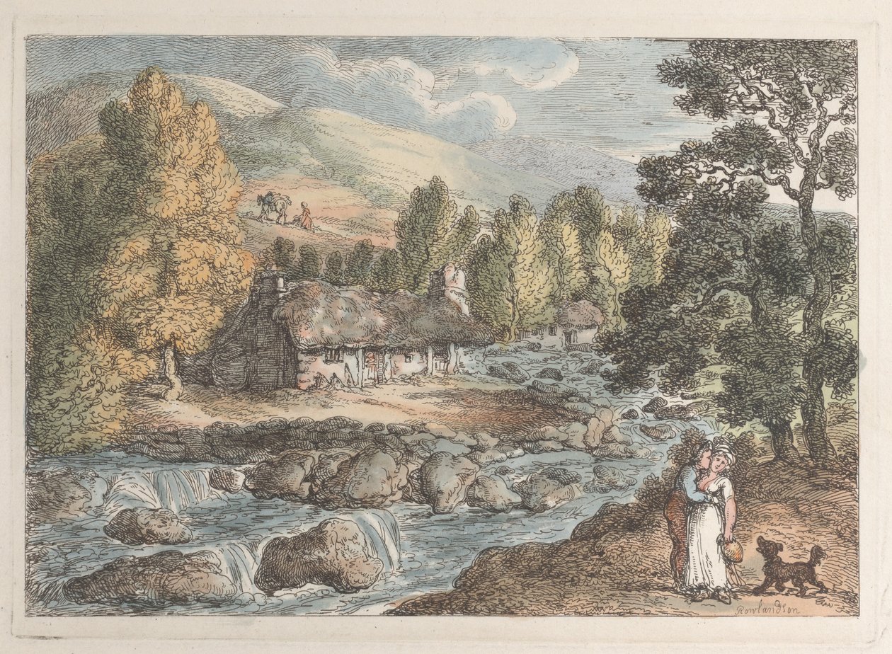 Uma cascata na Cornualha de Thomas Rowlandson