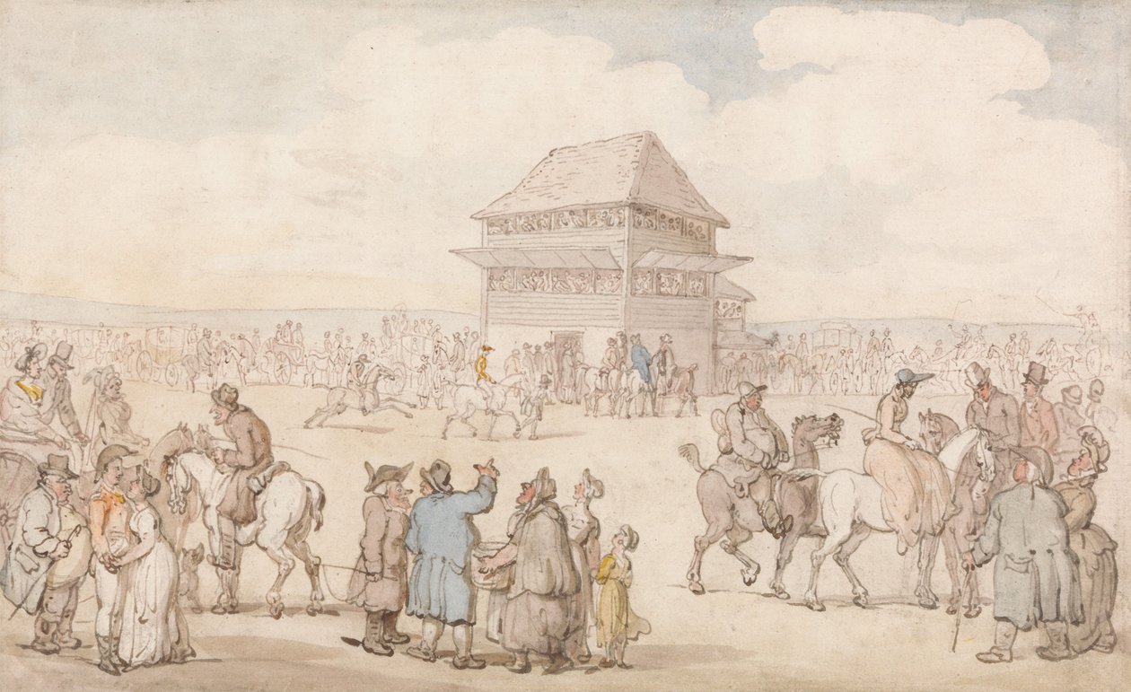 Uma sessão de corridas lotada de Thomas Rowlandson
