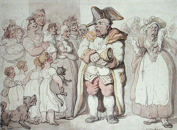 Um Grito de Gato (caneta e tinta e aguarela sobre papel) de Thomas Rowlandson