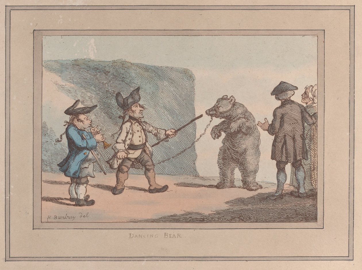 A Dancing Bear, 1800-1827., 1800-1827. de Thomas Rowlandson