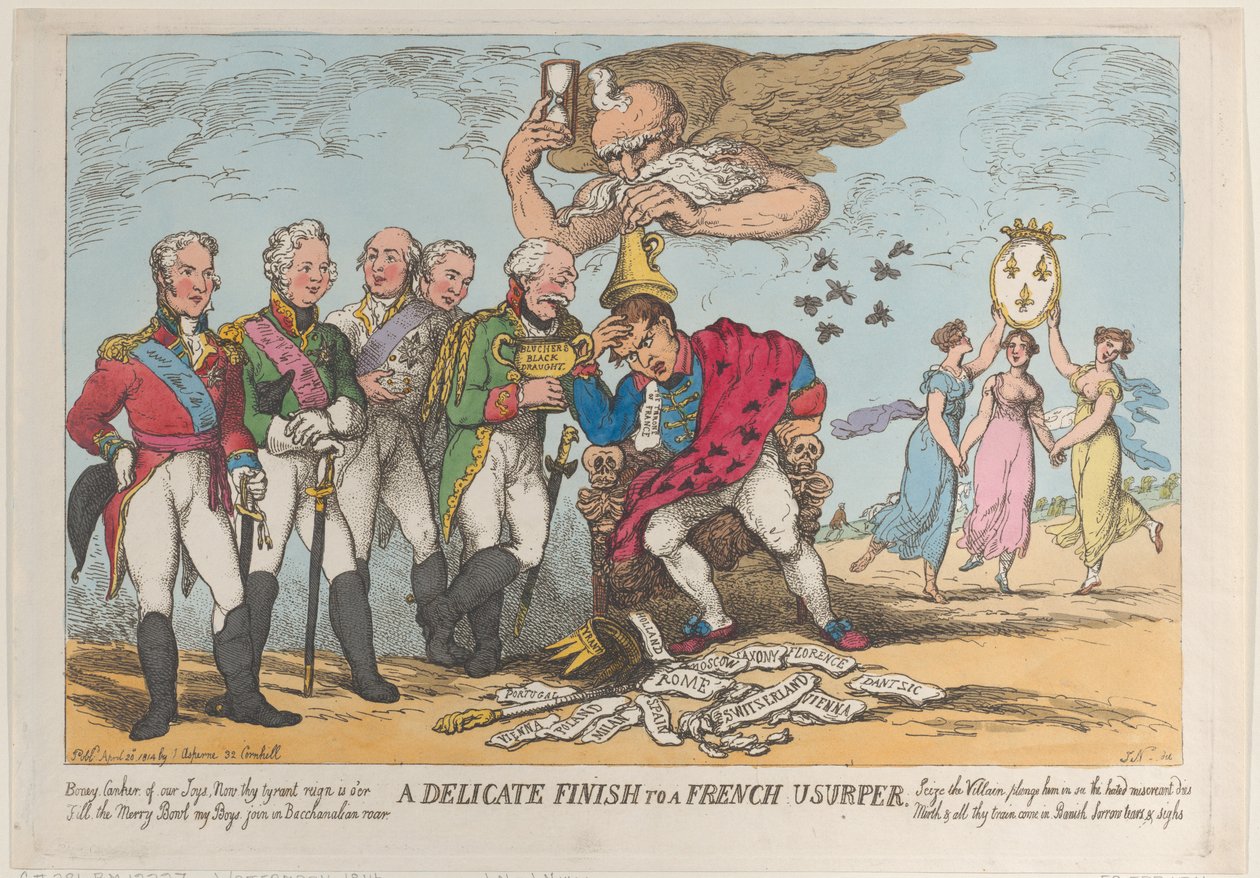 Um acabamento delicado para um usurpador francês, 20 de abril de 1814., 20 de abril de 1814. de Thomas Rowlandson