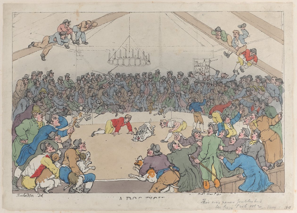 Uma briga de cães, 1º de maio de 1811., 1º de maio de 1811. de Thomas Rowlandson