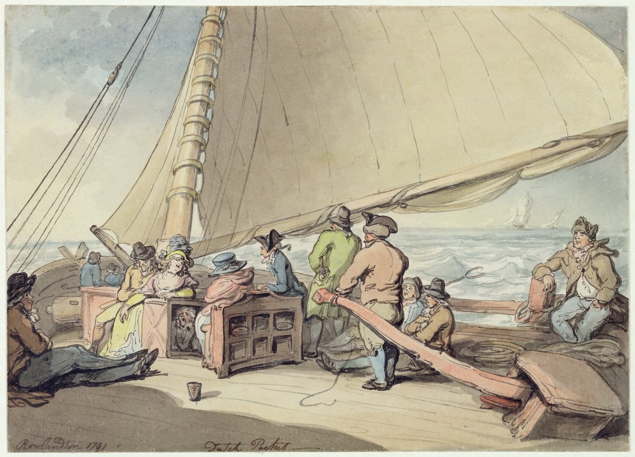 Um pacote holandês em uma brisa crescente de Thomas Rowlandson