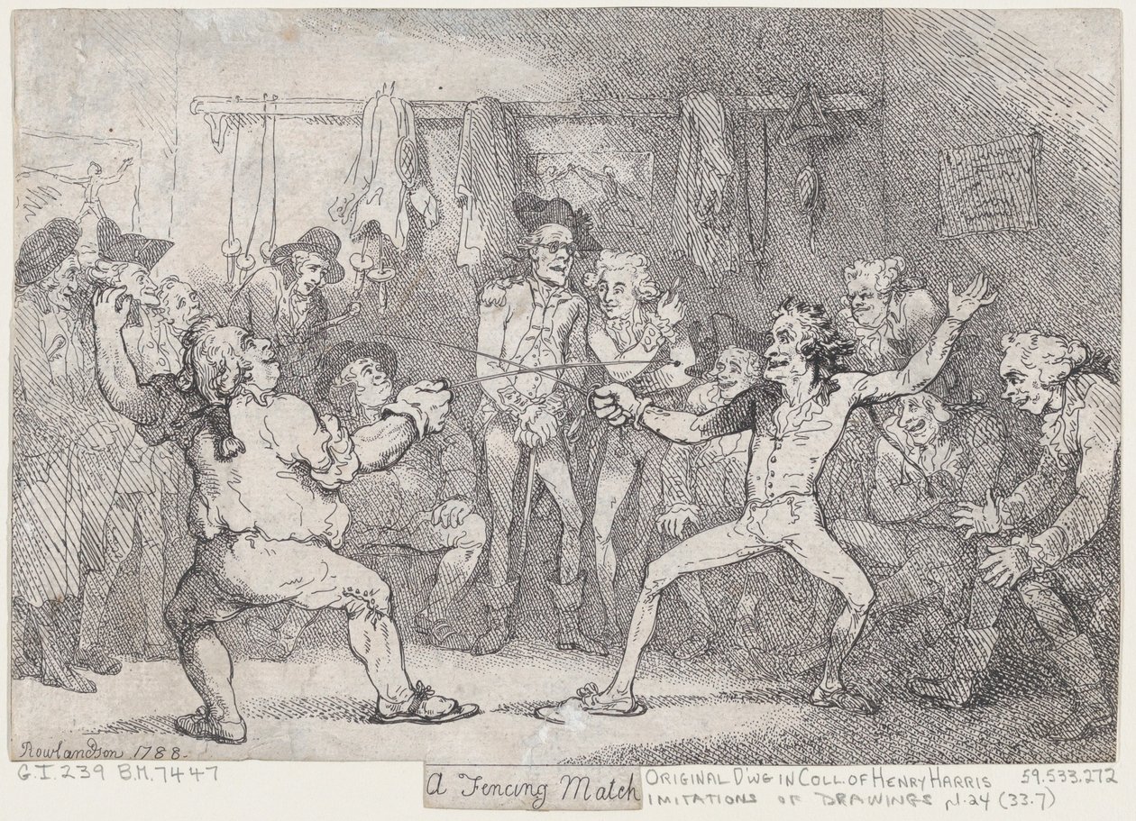 Um combate de esgrima de Thomas Rowlandson