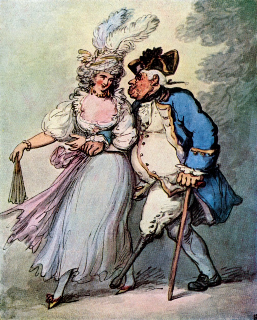 Uma fragata francesa rebocando um navio de guerra inglês ao porto, final do século XVIII a princípios do século XIX, 1929. de Thomas Rowlandson