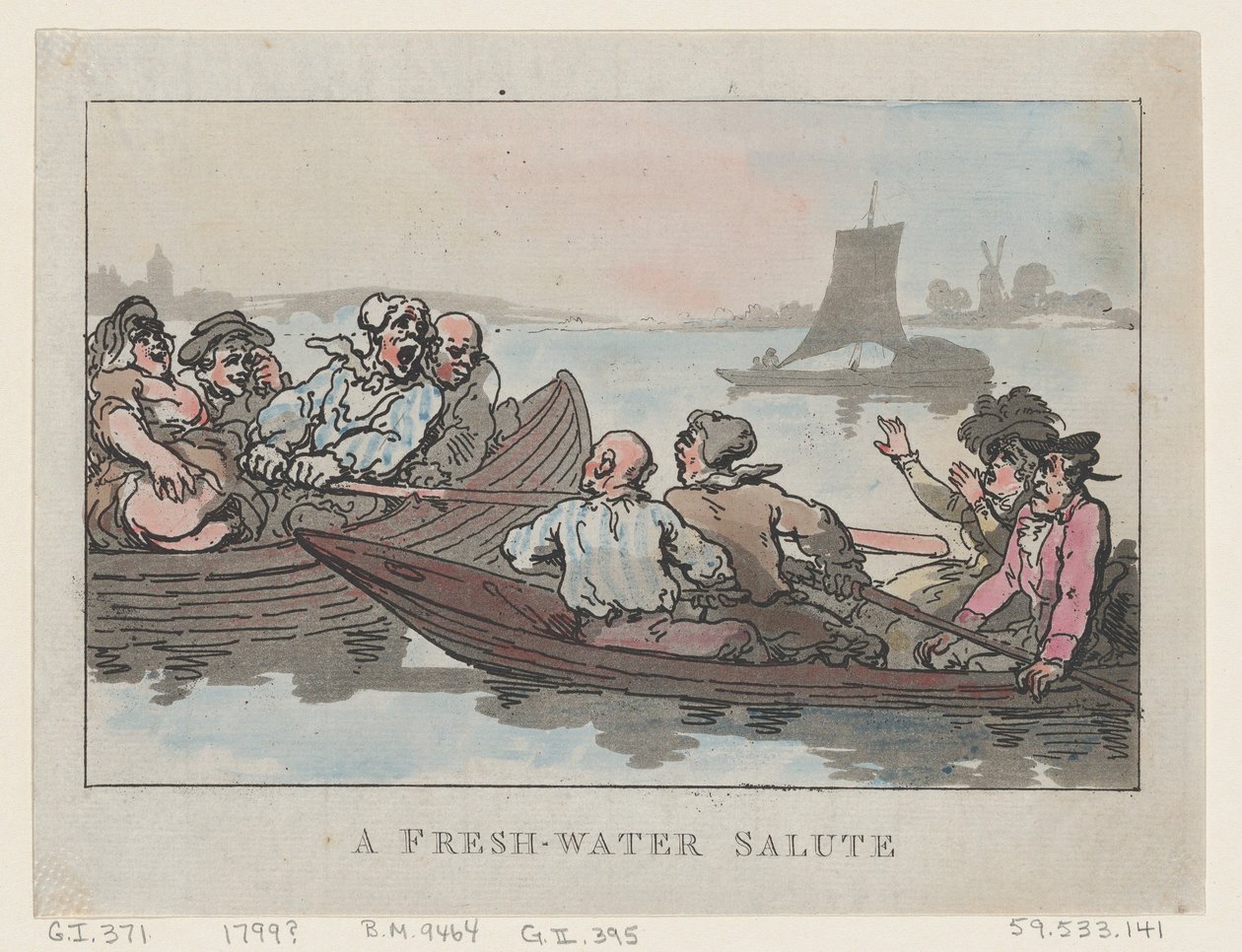 Uma saudação de água doce, 1799., 1799. de Thomas Rowlandson