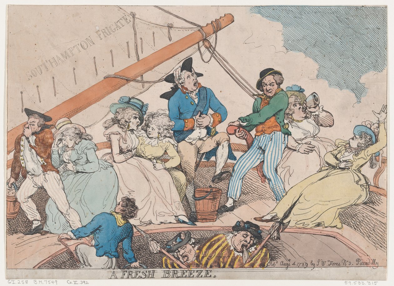 A Fresh Breeze, 4 de agosto de 1789., 4 de agosto de 1789. de Thomas Rowlandson