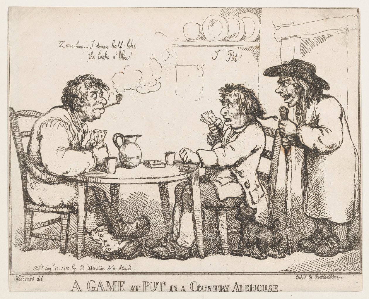 A Game at Put in a Country Alehouse, 10 de agosto de 1810., 10 de agosto de 1810. de Thomas Rowlandson