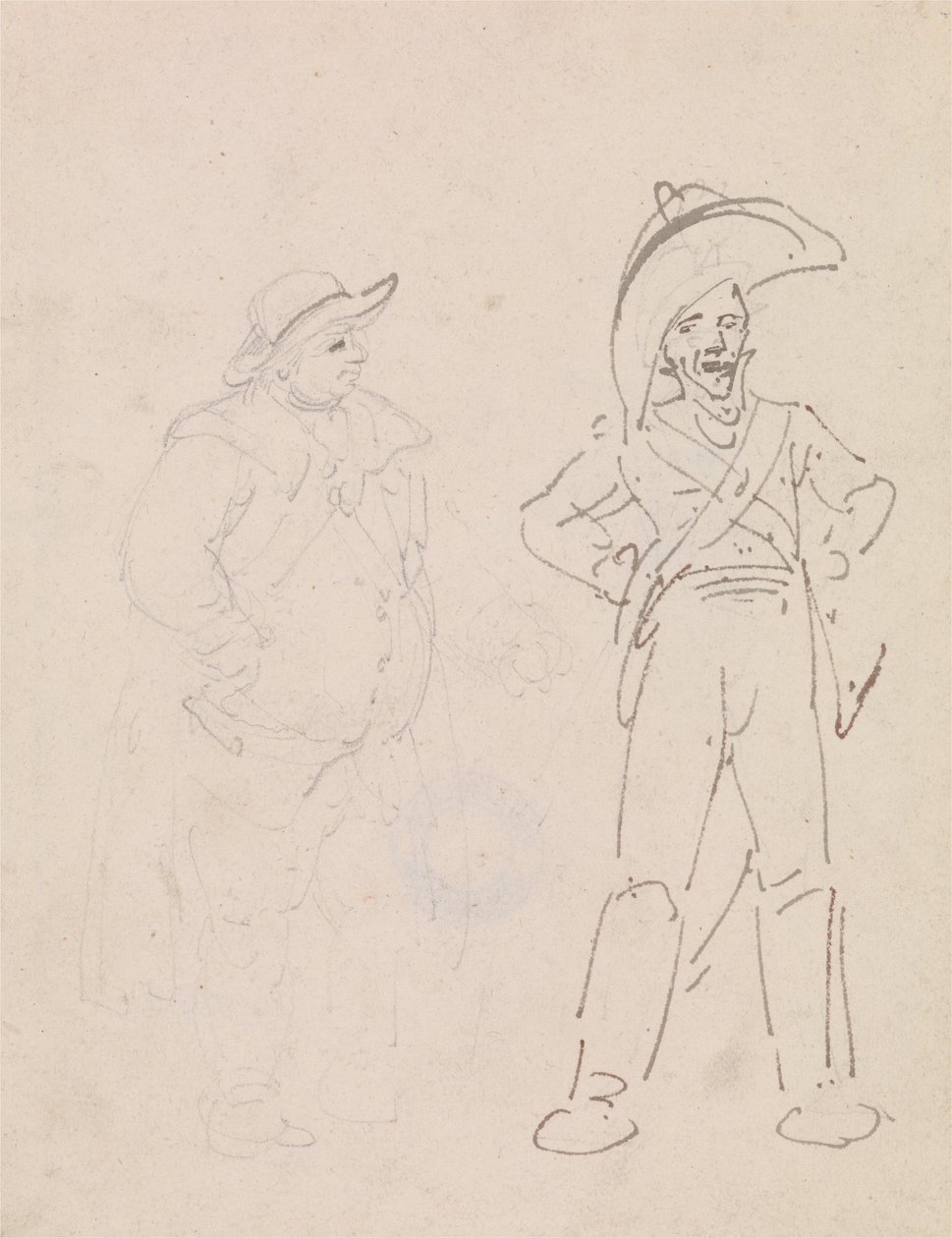 Um gendarme e outro homem de Thomas Rowlandson