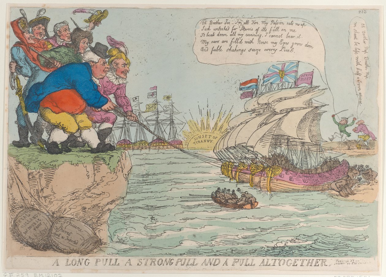Uma Puxada Longa Uma Puxada Forte e uma Puxada Juntos, 25 de novembro de 1813., 25 de novembro de 1813. de Thomas Rowlandson