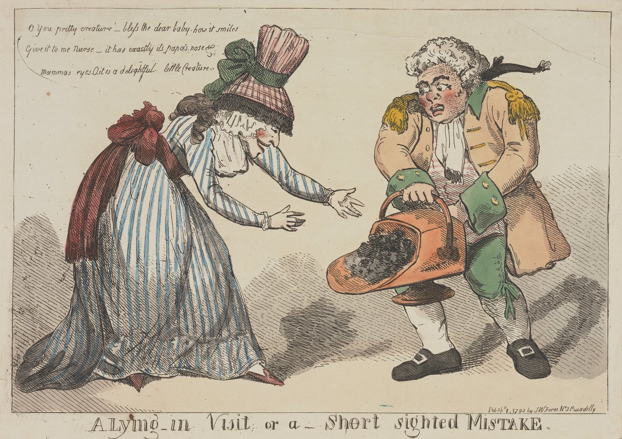 Uma visita ao pós-parto, ou um erro de falta de visão de Thomas Rowlandson