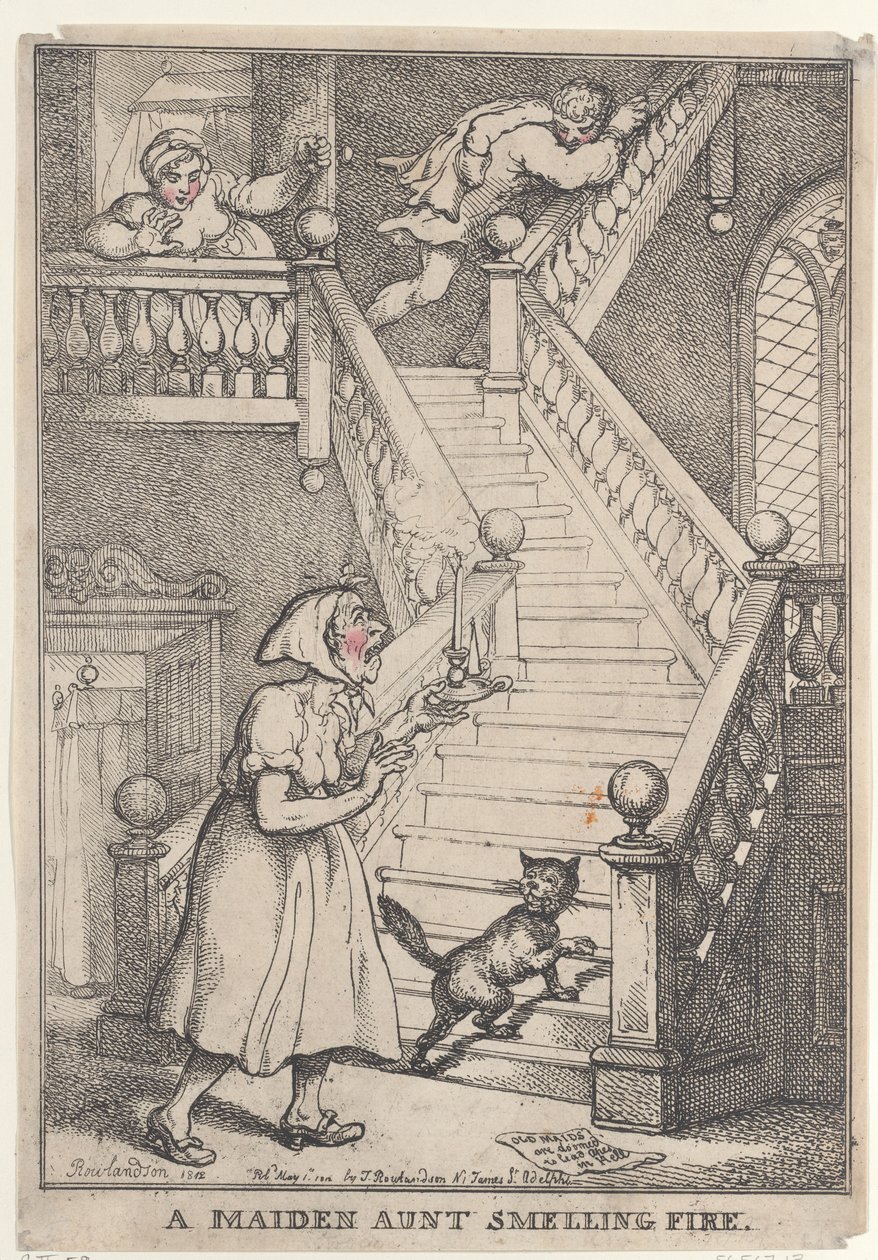Uma tia solteirona a cheirar o fogo de Thomas Rowlandson