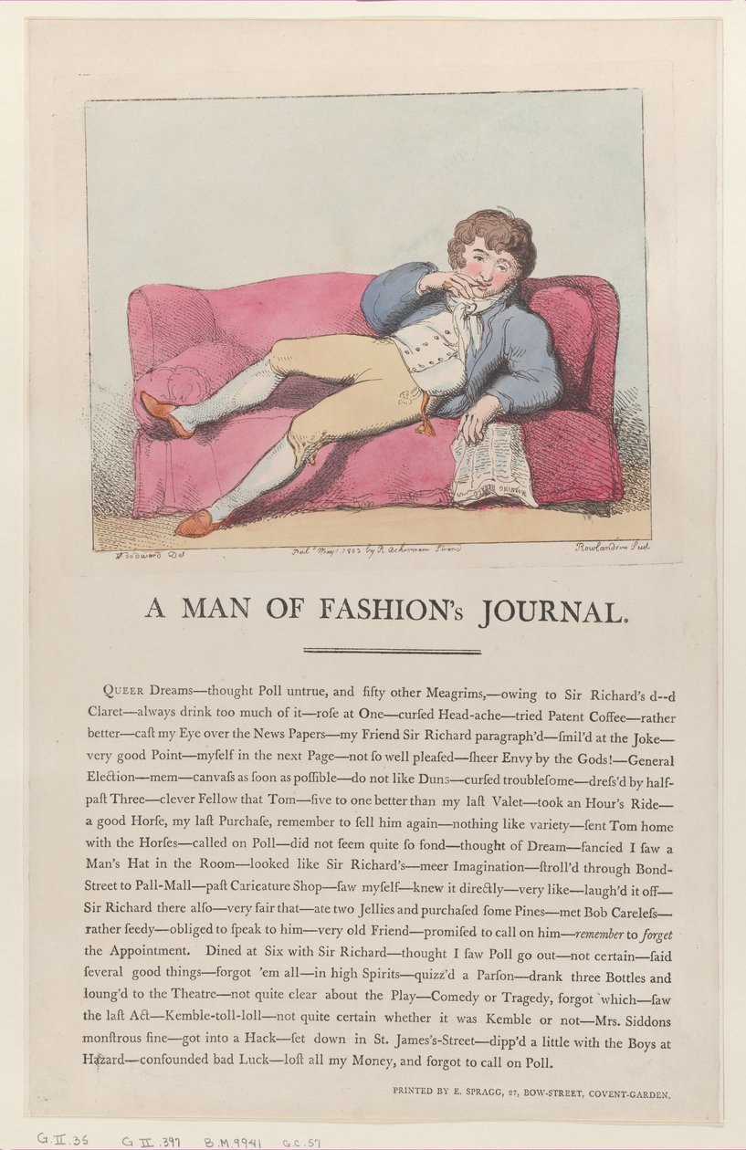Diário de um homem da moda, 1º de maio de 1802., 1º de maio de 1802. de Thomas Rowlandson