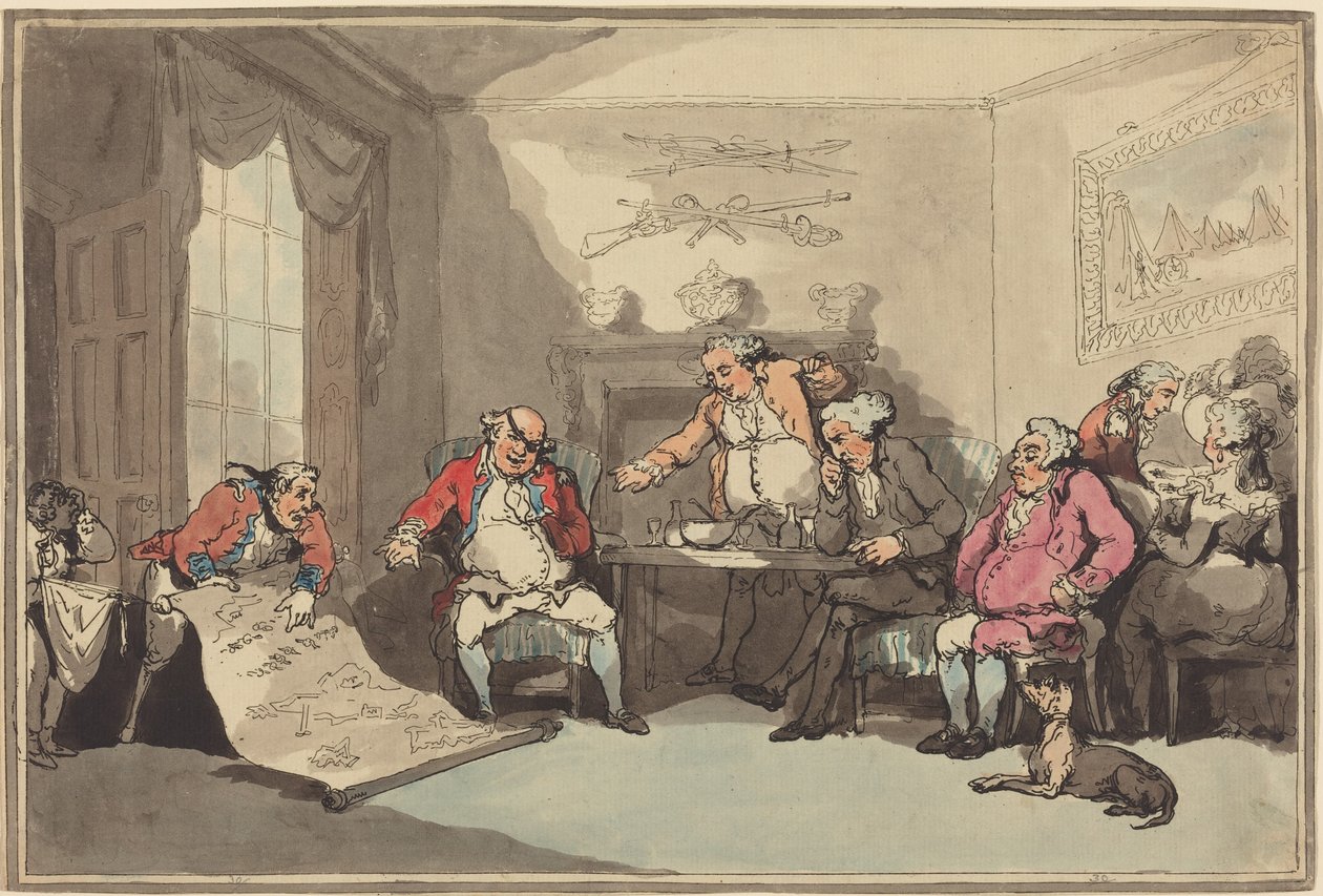 Uma reunião da milícia de Thomas Rowlandson