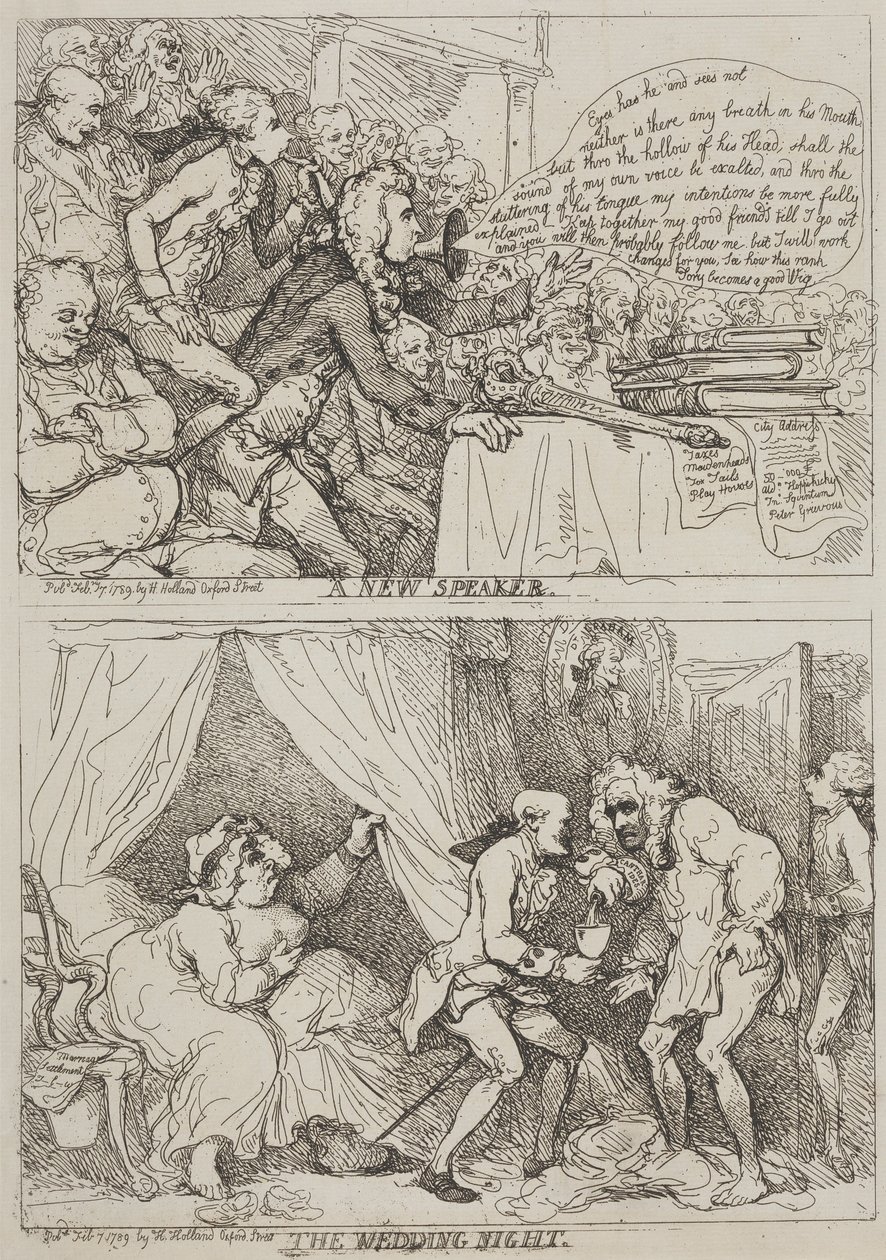 Um novo orador — A noite de núpcias de Thomas Rowlandson